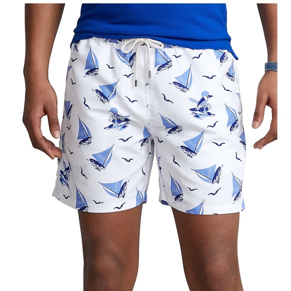 POLO RALPH LAUREN Men's 5.75-Inch Traveler Classic Swim Trunks - Picture 2 of 5